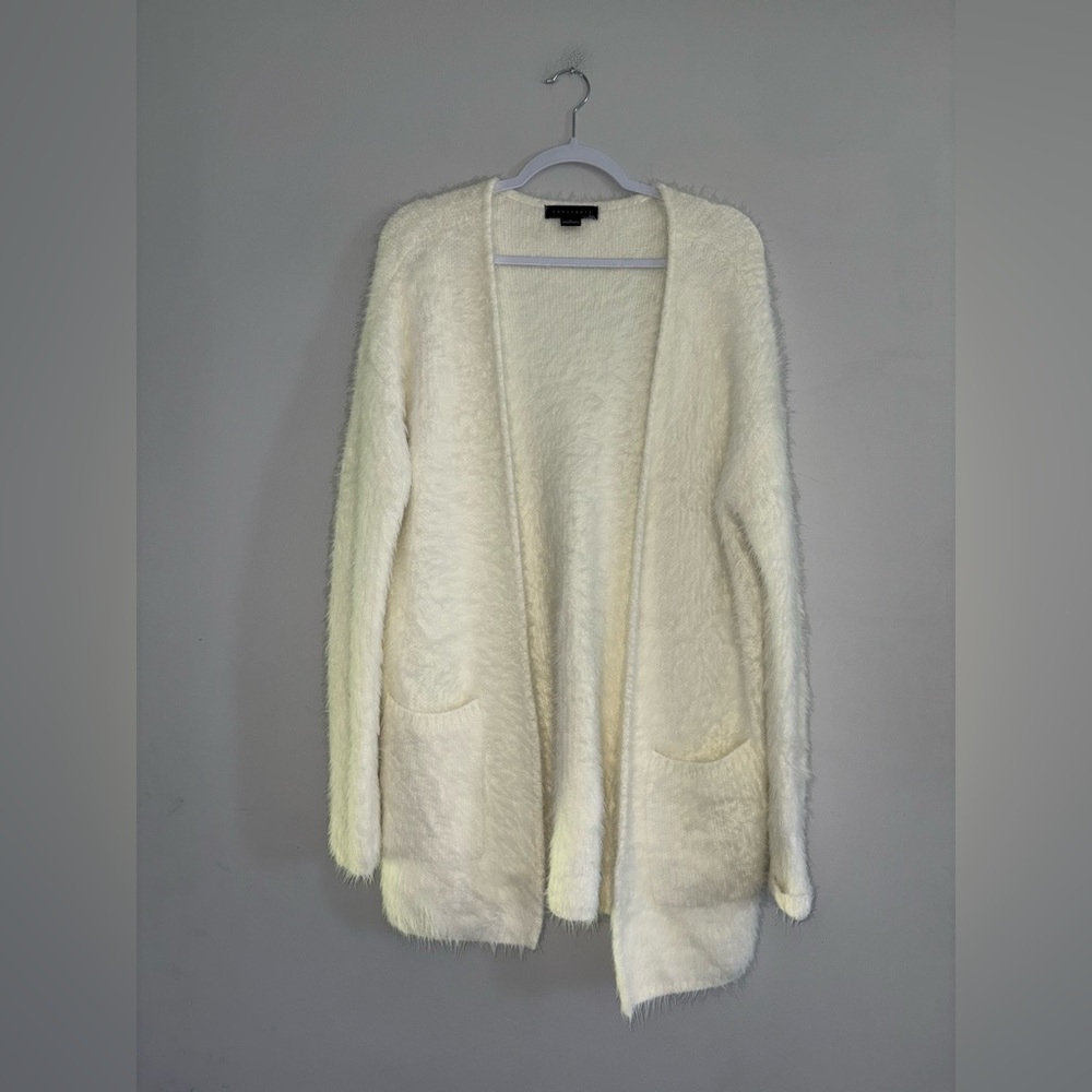 Sanctuary • White Fleece Cardigan